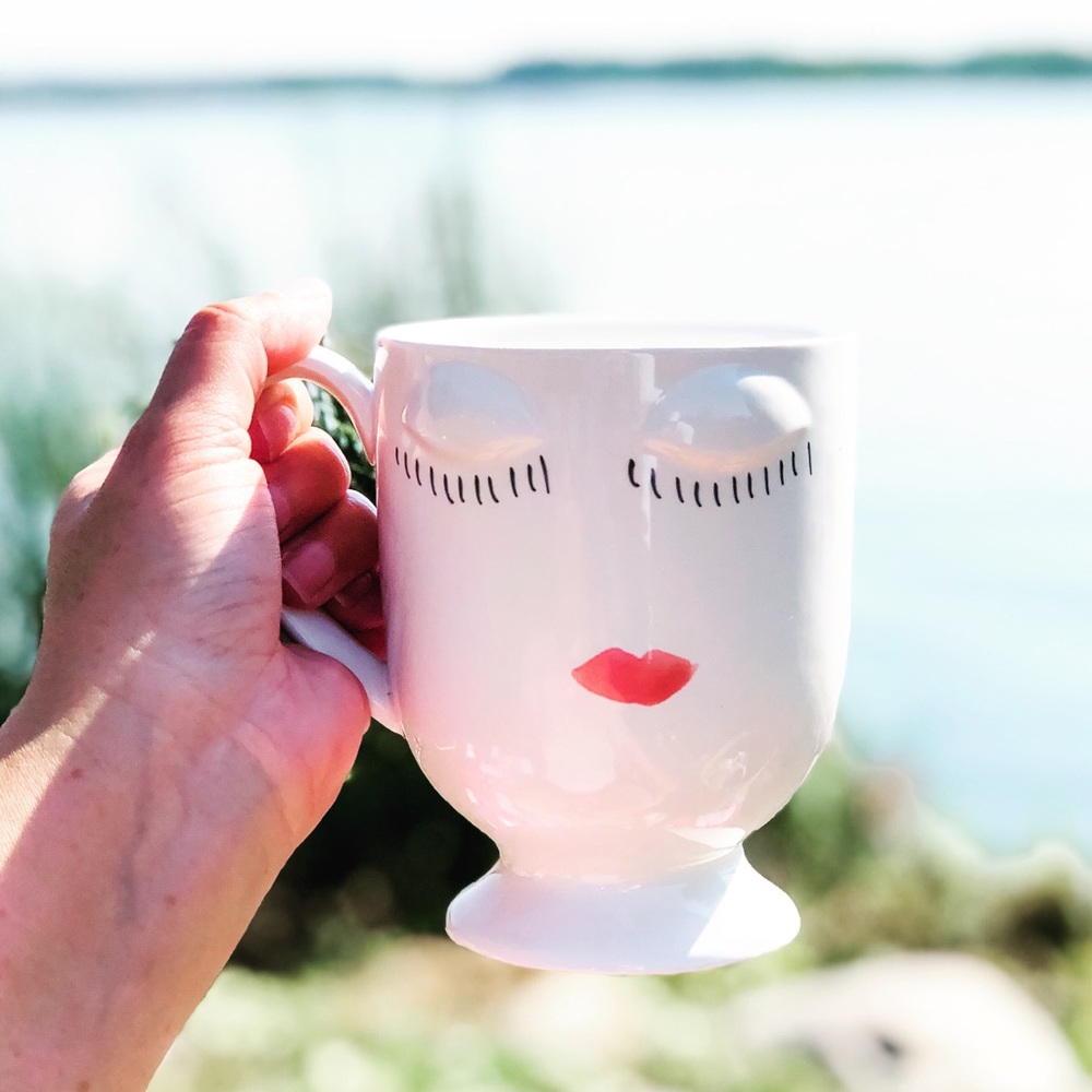 X S O L D X White Ceramic Mug  Hand Painted